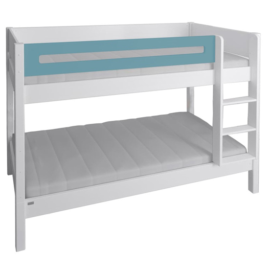 Morden Kids Wooden Bunk Bed With Safety Rail In Petroleum_3