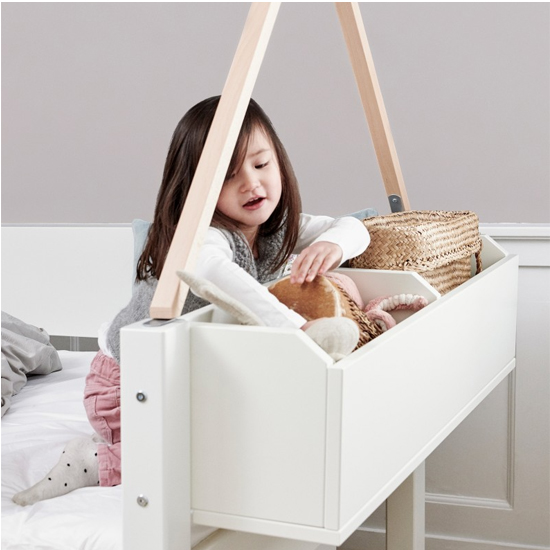 Morden Kids Day Bed With Safety Rail And Drawers In Snow White_6