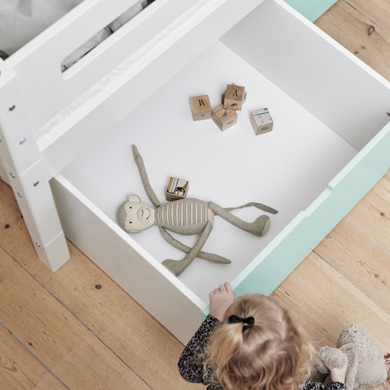 Morden Kids Day Bed With Saftey Rail 3 Drawers In Azur Mint_4