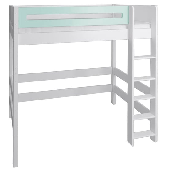 Morden Kids High Sleeper Bed With Safety Rail In Azur Mint_2