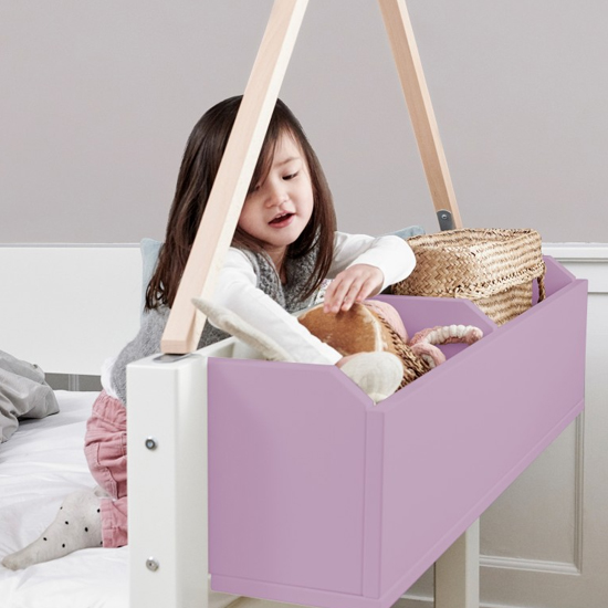 Morden Kids Mid Sleeper Bed With Safety Rail In Dusty Rose_5