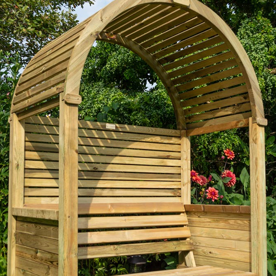 Morecambe Wooden Arbour In Natural Timber Furniture in Fashion