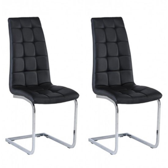 Moreno Black Faux Leather Dining Chair In A Pair