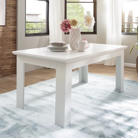 Photo of Moreno wooden extendable dining table in white