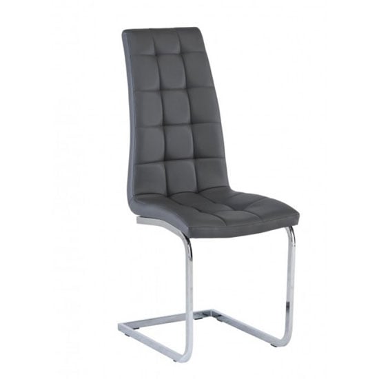 Moreno Faux Leather Dining Chair In Grey_1