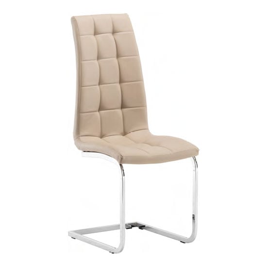 Moreno Faux Leather Dining Chair In Stone