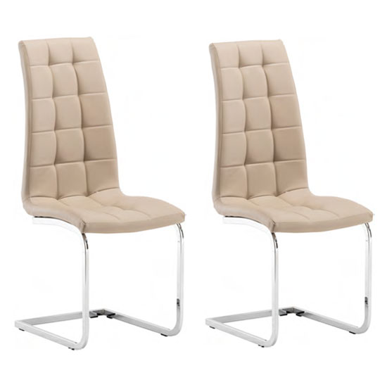 Moreno Stone Faux Leather Dining Chair In A Pair