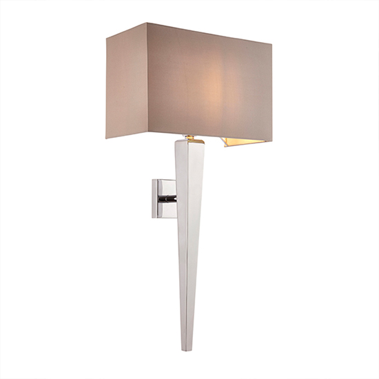 Moreto Grey Fabric Wall Light In Chrome Furniture in Fashion