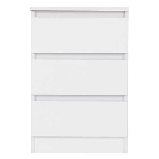 Mcgowan Wooden Bedside Cabinet In White With 3 Drawers