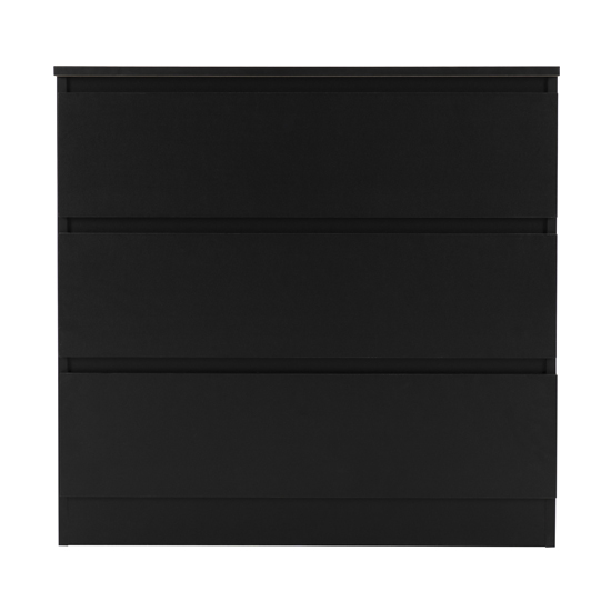 Mcgowan Wooden Chest Of Drawers In Black With 3 Drawers