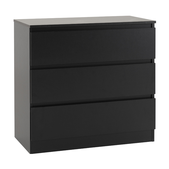 Mcgowan Wooden Chest Of Drawers In Grey With 3 Drawers thumbnail