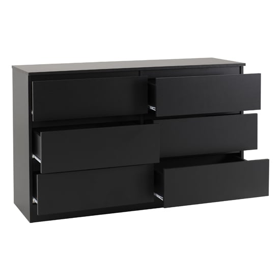 Mcgowan Wooden Chest Of Drawers In Black With 6 Drawers_2
