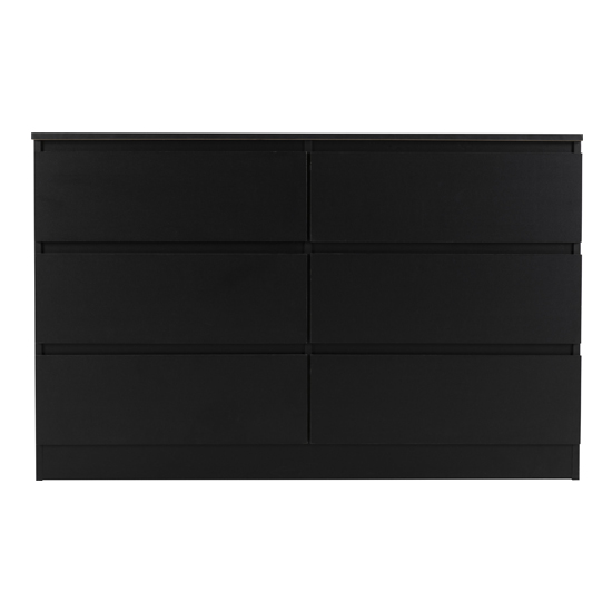 Mcgowan Wooden Chest Of Drawers In Black With 6 Drawers