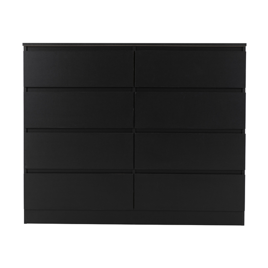 Mcgowan Wooden Chest Of Drawers In Black With 8 Drawers