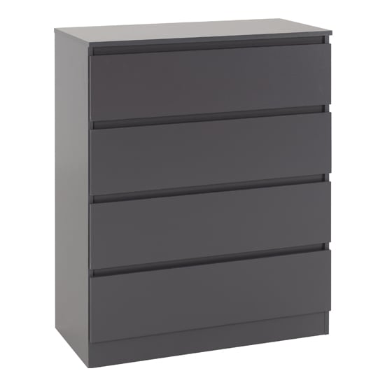 Mcgowan Wooden Chest Of Drawers In Grey With 4 Drawers