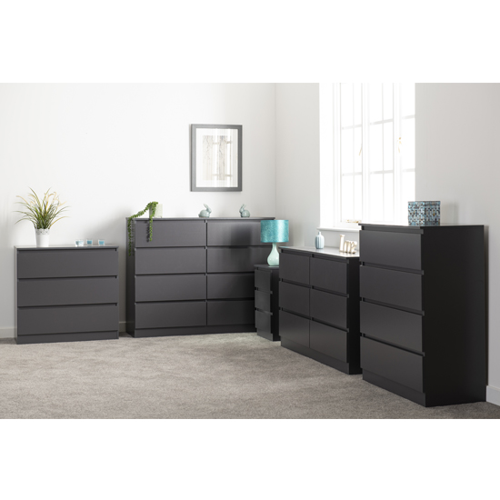 Mcgowan Wooden Chest Of Drawers In Grey With 6 Drawers