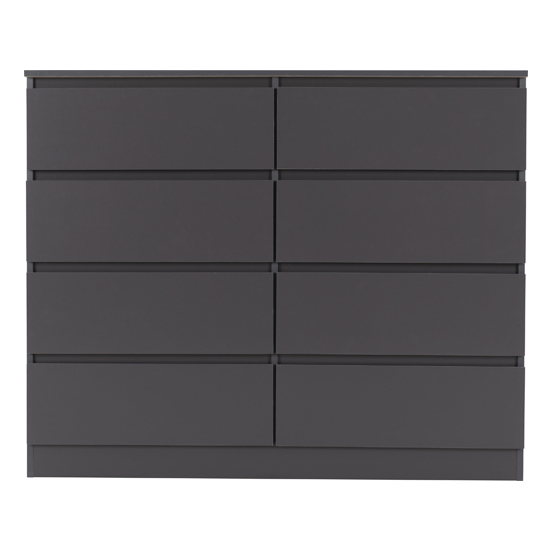 Mcgowan Wooden Chest Of Drawers In Grey With 8 Drawers