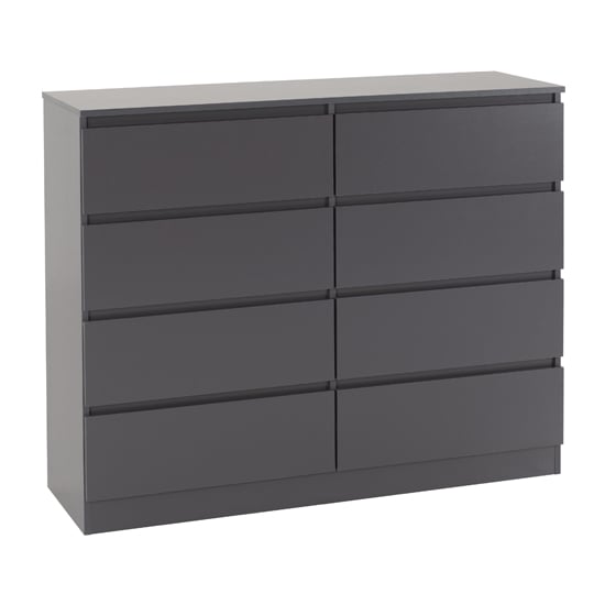 Read more about Mcgowan wooden chest of drawers in grey with 8 drawers