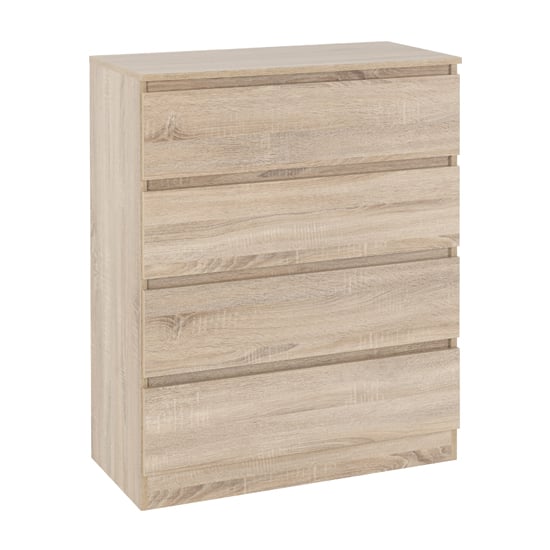 Read more about Mcgowan wooden chest of drawers in sonoma oak with 4 drawers