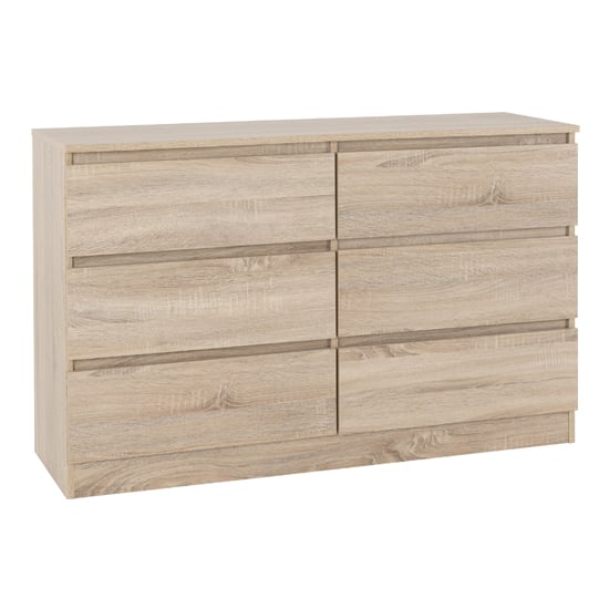 Mcgowan Wooden Chest Of Drawers In Sonoma Oak With 6 Drawers