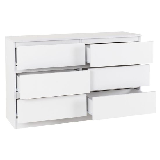 Mcgowan Wooden Chest Of Drawers In White With 6 Drawers