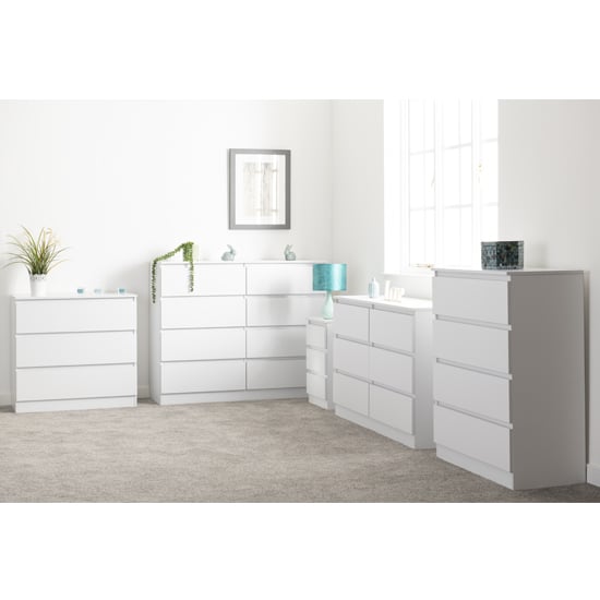 Moretti Wooden Chest Of Drawers In White With 6 Drawers Furniture in Fashion