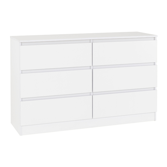 Read more about Mcgowan wooden chest of drawers in white with 6 drawers