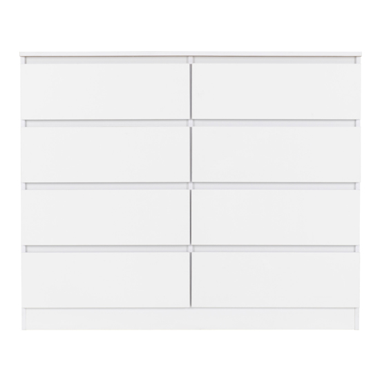 Mcgowan Wooden Chest Of Drawers In White With 8 Drawers
