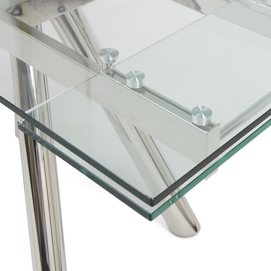 Morgan Extendable Dining Table Rectangular In Clear Glass