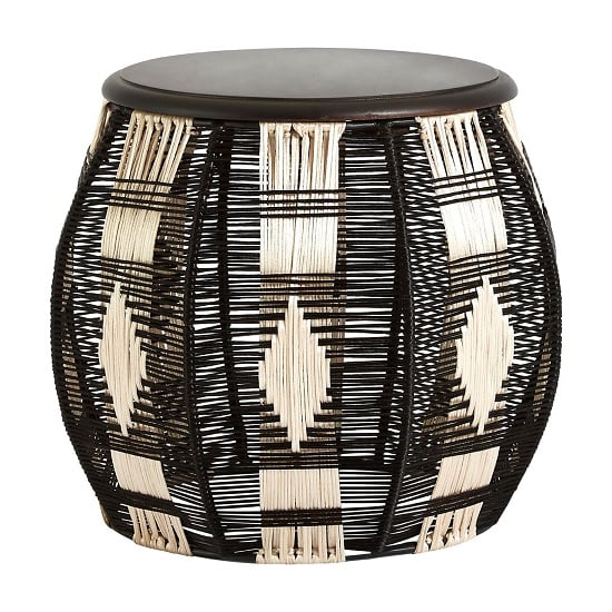 Morgan Stylish Stool In Black And Silver