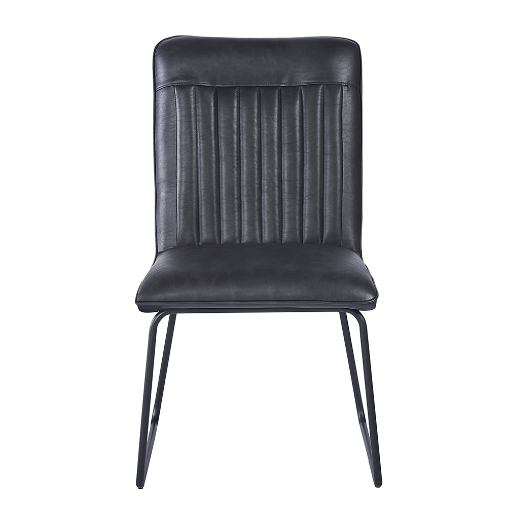 Morian Black PU Leather Dining Chairs in Pair