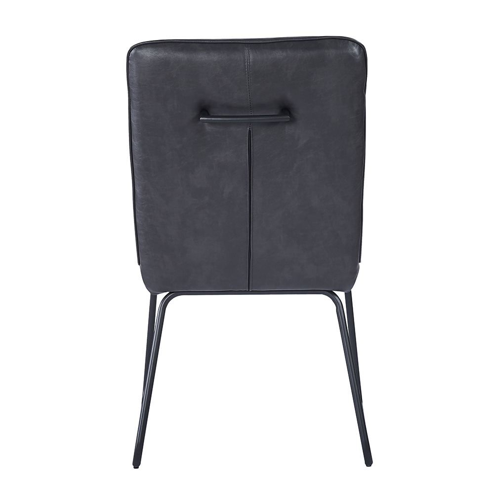 Morian Black PU Leather Dining Chairs in Pair