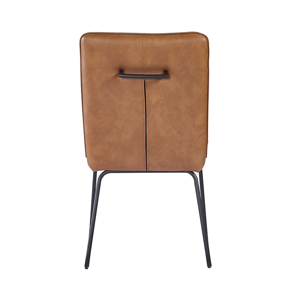Morian Brown PU Leather Dining Chairs in Pair