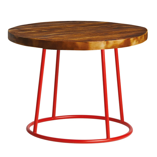 Read more about Morkan industrial 60cm rustic coffee table with red frame