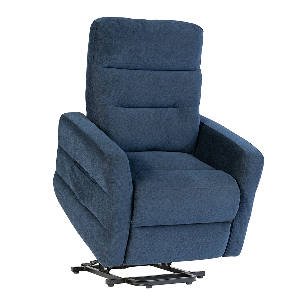 Morlen Fabric Electric Tilt & Rise Recliner Chair in Navy Blue