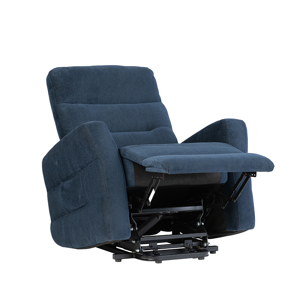Morlen Fabric Electric Tilt & Rise Recliner Chair in Navy Blue