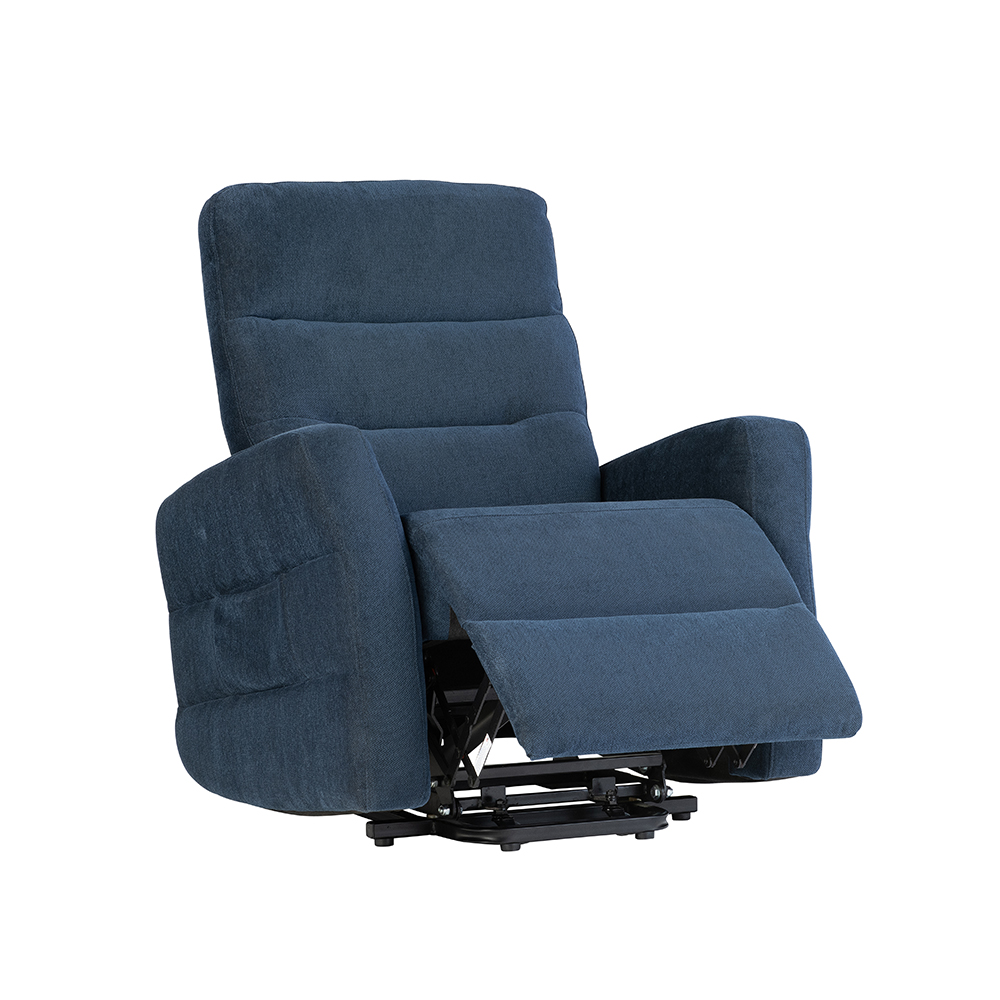 Morlen Fabric Electric Tilt & Rise Recliner Chair in Navy Blue