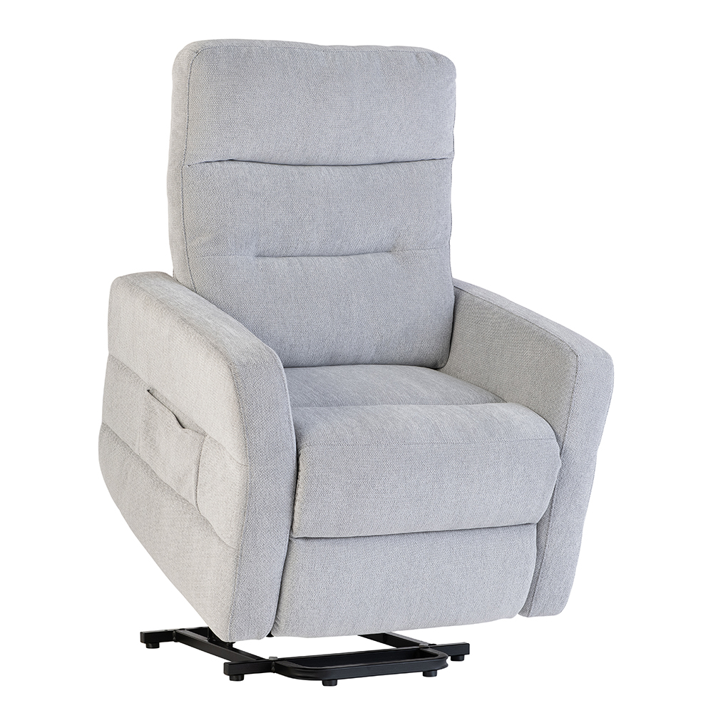 Morlen Fabric Electric Tilt & Rise Recliner Chair in Silver Grey