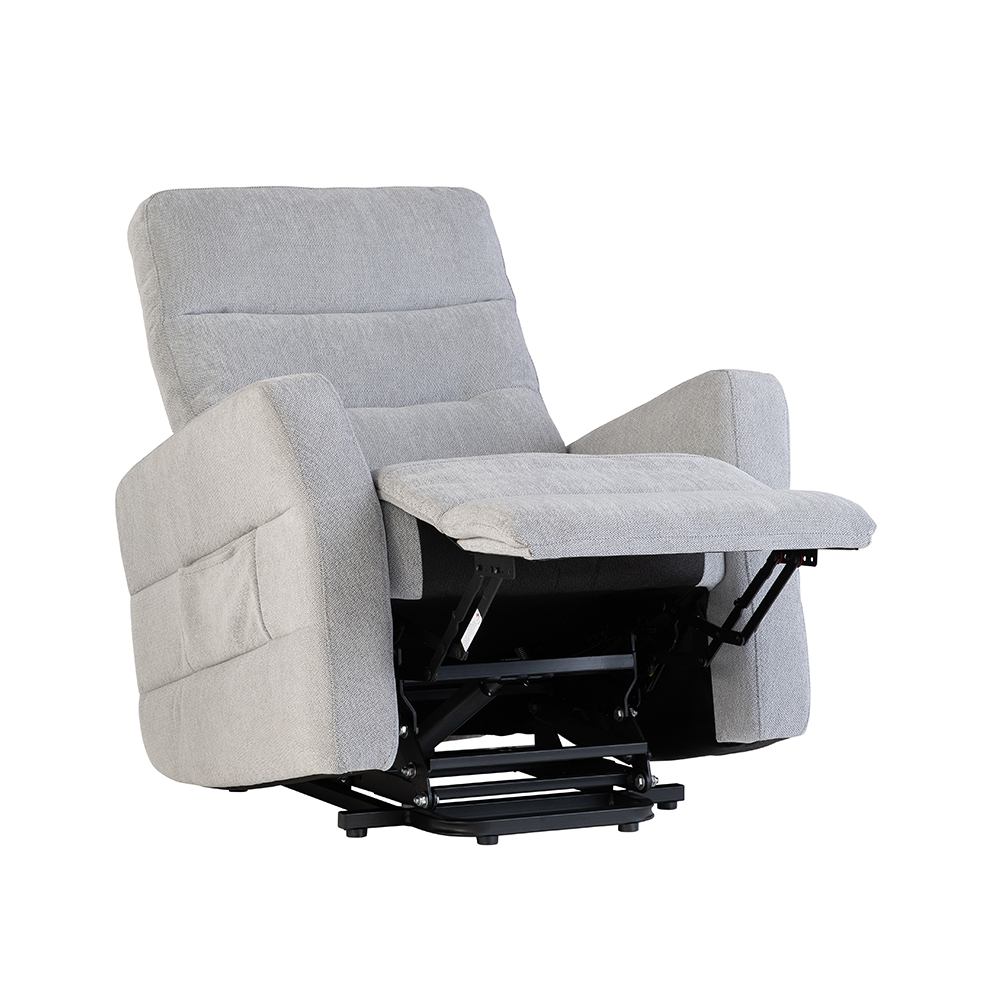Morlen Fabric Electric Tilt & Rise Recliner Chair in Silver Grey