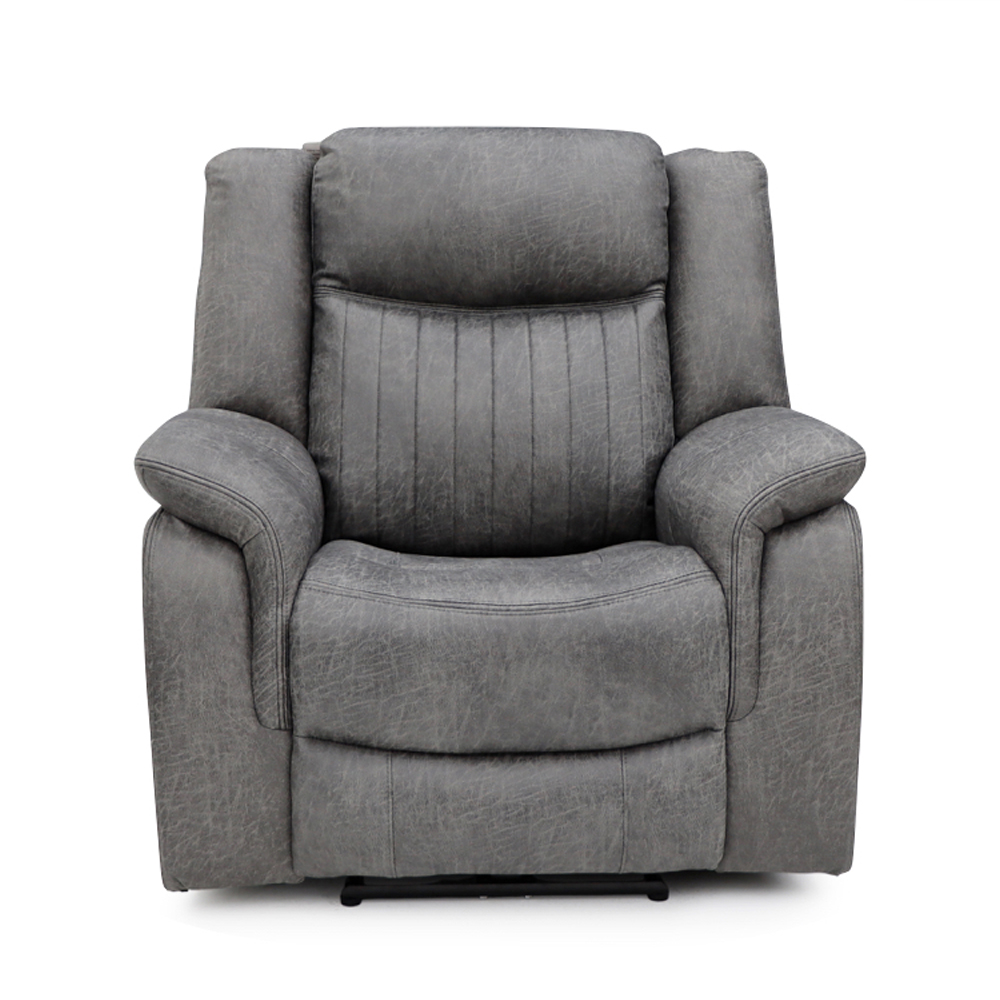 Morlix Fabric Electric Recliner Sofa Suite in Grey