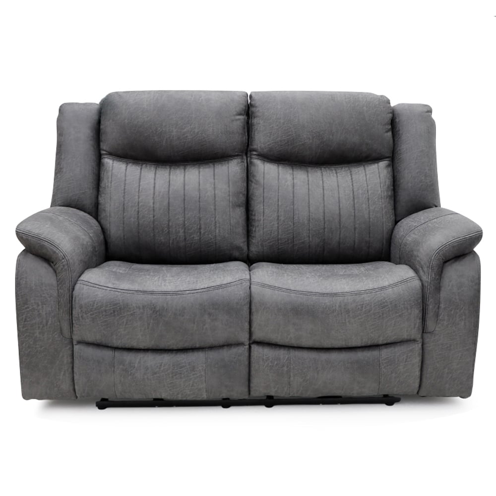 Morlix Fabric Manual Recliner 2 Seater Sofa in Grey