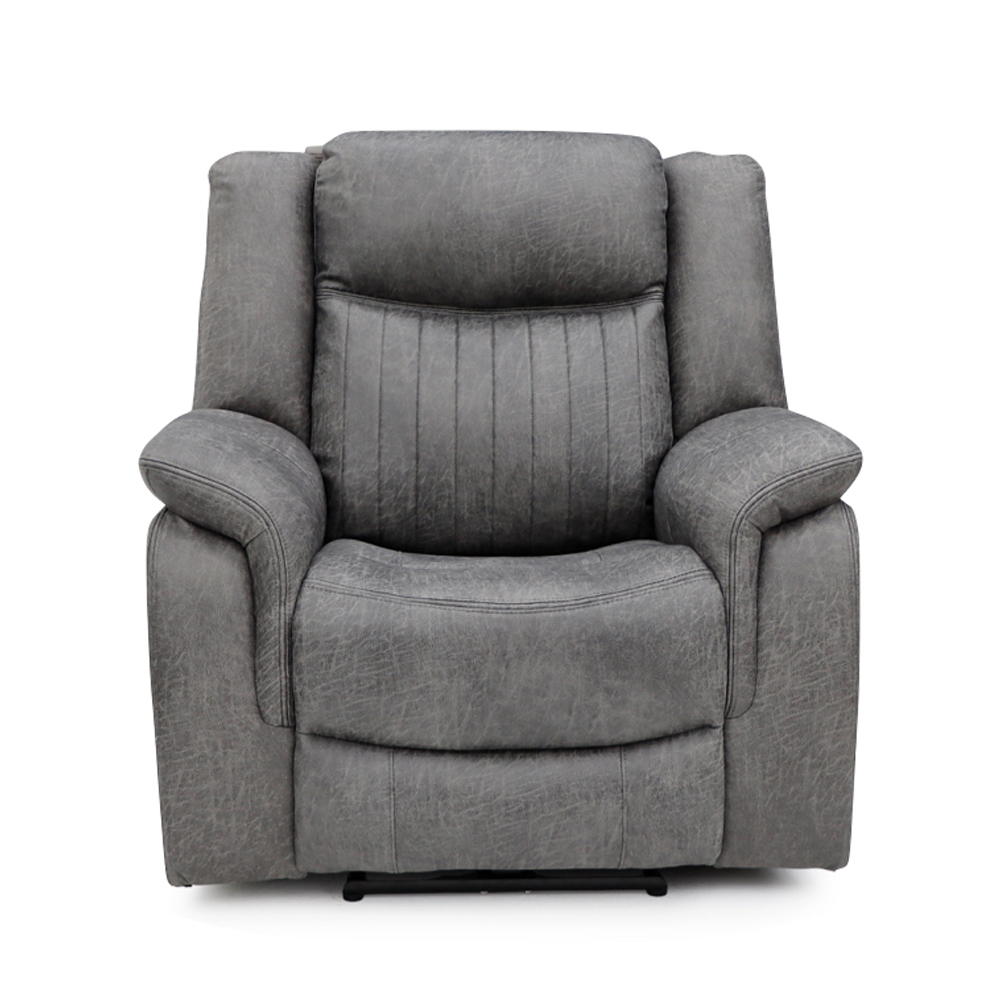 Morlix Fabric Manual Recliner Sofa Suite in Grey