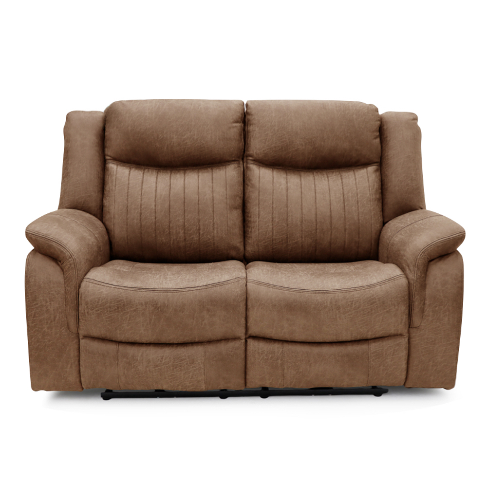 Morlix Fabric Manual Recliner Sofa Suite in Tan