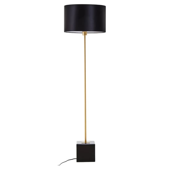 Read more about Moroni black linen shade floor lamp with black marble base