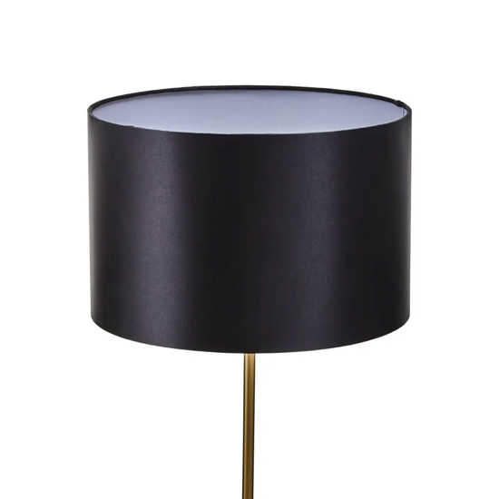 Moroni Black Linen Shade Table Lamp With Black Marble Base