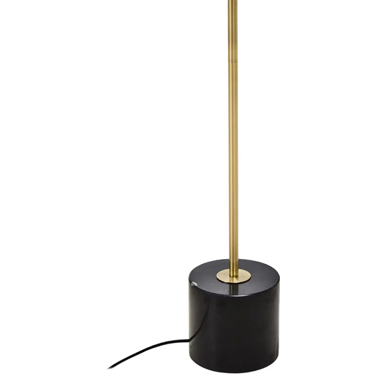 Moroni Brushed Brass Metal Table Lamp With Black Marble Base