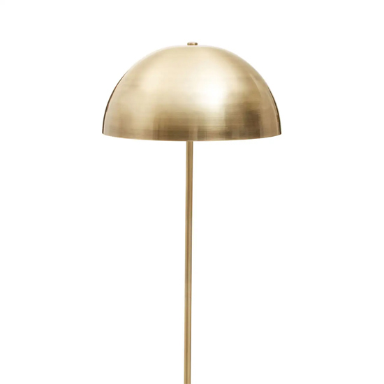 Moroni Gold Metal Shade Floor Lamp With White Marble Base