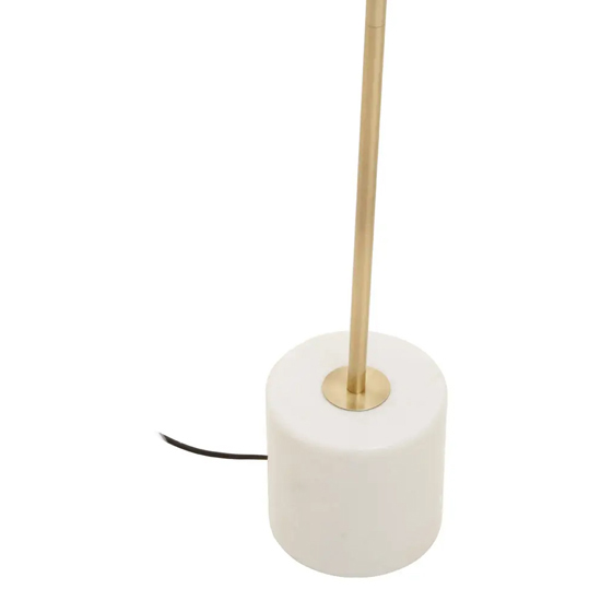 Moroni Gold Metal Shade Floor Lamp With White Marble Base
