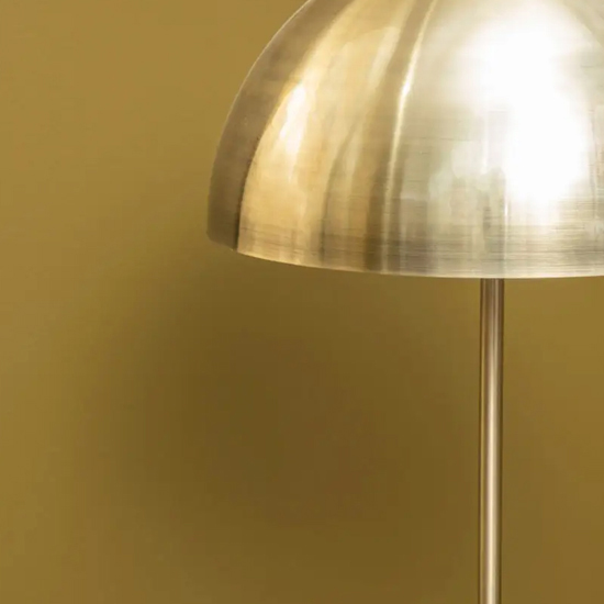 Moroni Gold Metal Shade Floor Lamp With White Marble Base