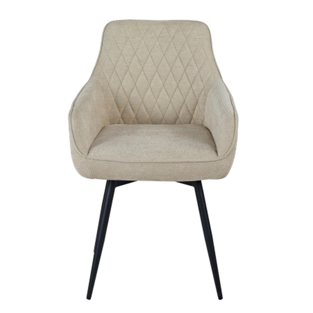 Morpeth Beige Fabric Dining Chairs in Pair